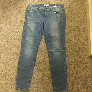 Paige Ripped Blue Skinny Jeans Size 28